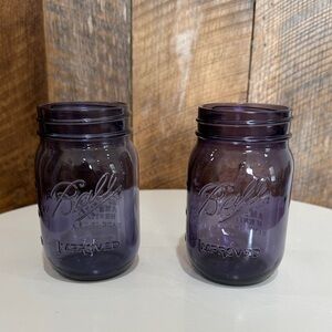 Ball Mason Jar "IMPROVED" PURPLE Pint 16oz “Limited Edition” Set Of 2